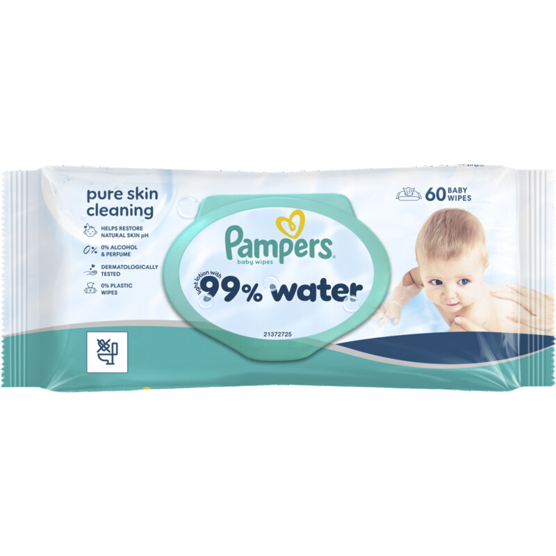 Pampers 99% water baby wipes