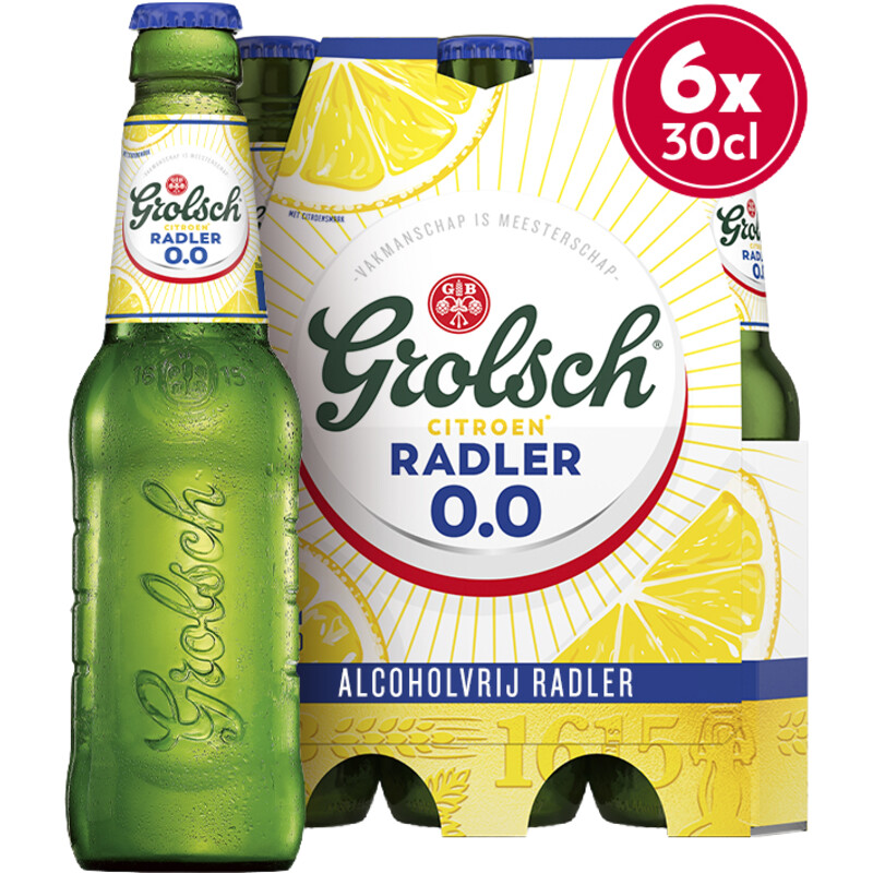 Een afbeelding van Grolsch Radler citroen alcoholvrij 0.0 6-pack