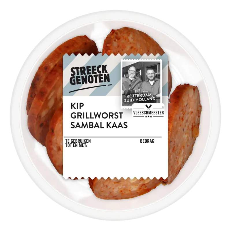 Streeckgenoten Kip grillworst sambal & kaas