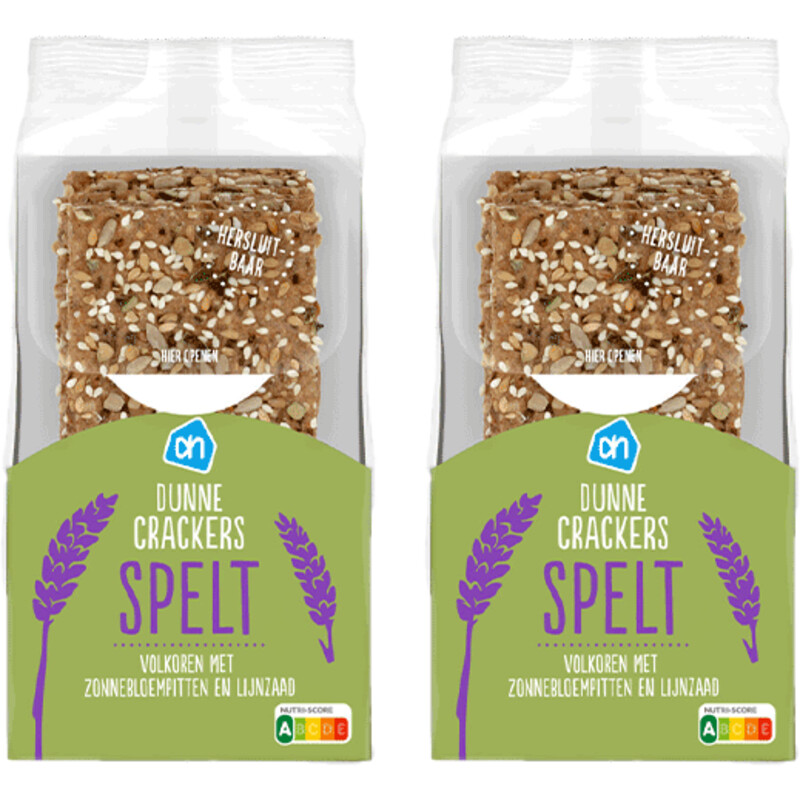 Een afbeelding van AH Dunne crackers spelt 2-pack