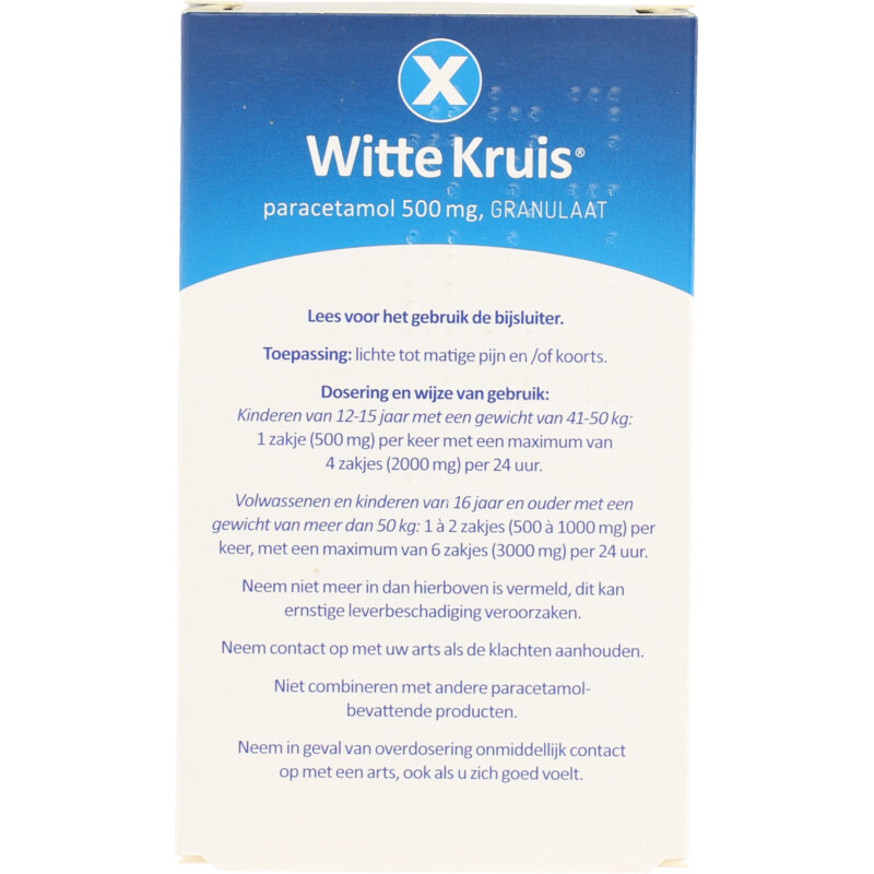 Een afbeelding van Witte kruis Paracetamol 500mg granulaat