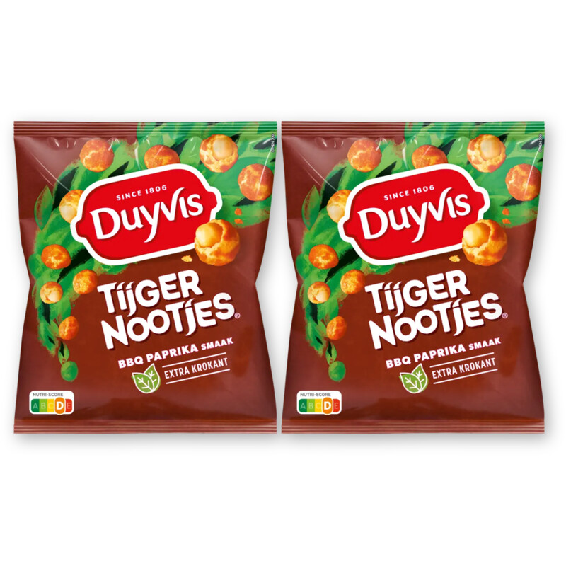 Duyvis Tijgernootjes BBQ Paprika 2-pack