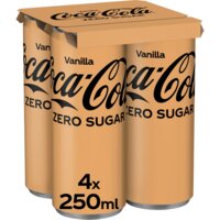 Een afbeelding van Coca-Cola Zero sugar vanilla 4-pack