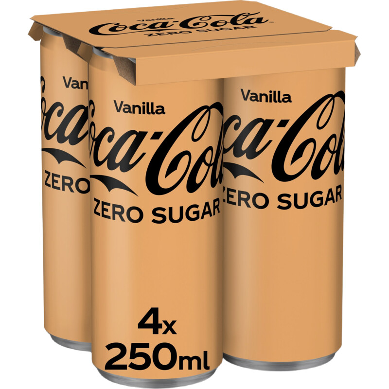 Een afbeelding van Coca-Cola Zero sugar vanilla 4-pack