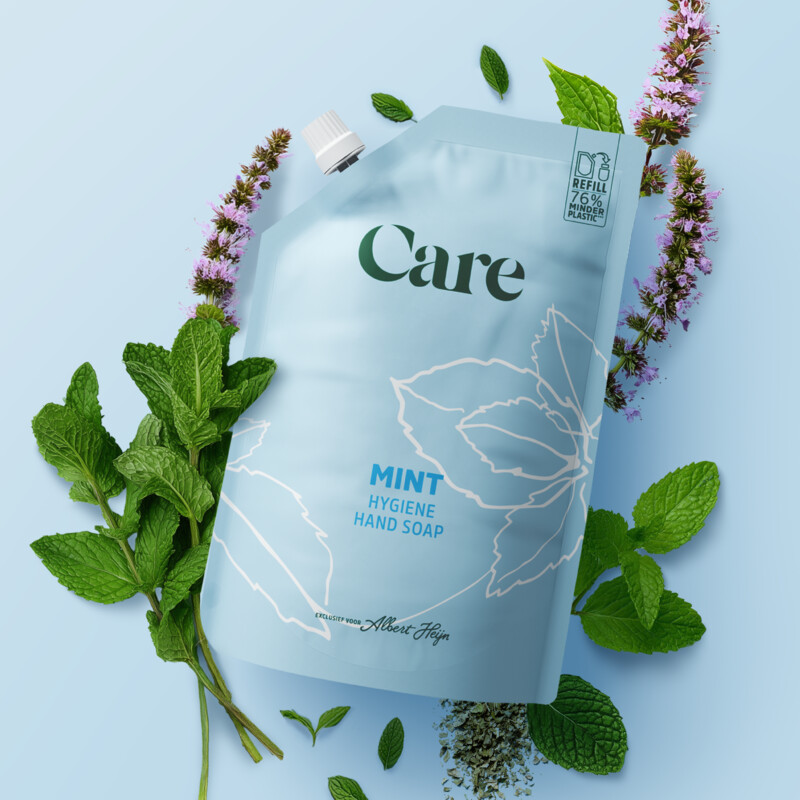 Een afbeelding van Care Mint hygiene hand soap refill
