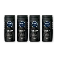 NIVEA Men deep clean shower gel 4-pack