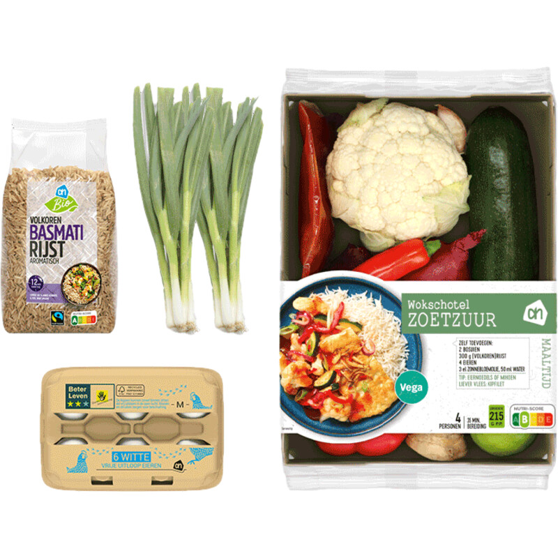 Een afbeelding van AH Vega Wokschotel Zoetzuur Verspakket
