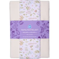 Een afbeelding van AH Tafellaken textiel set bloemen