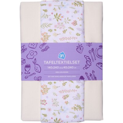 pdp-image-AH Tafellaken textiel set bloemen
