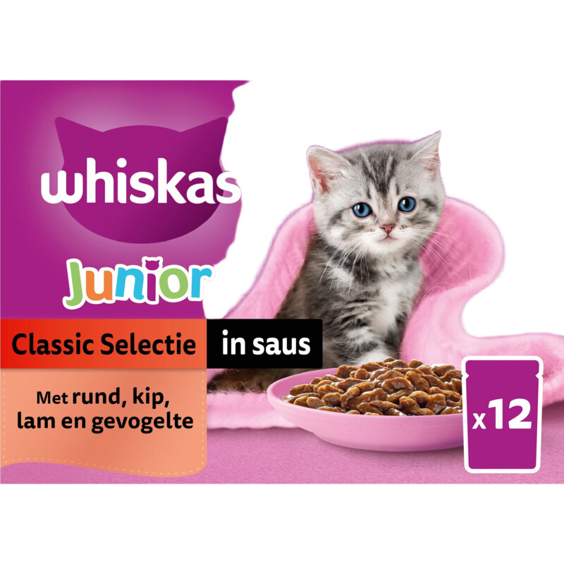 Een afbeelding van Whiskas Junior classic selectie in saus