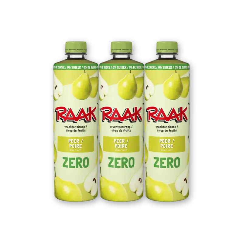 Raak Vruchtensiroop peren zero sugar 3-pack