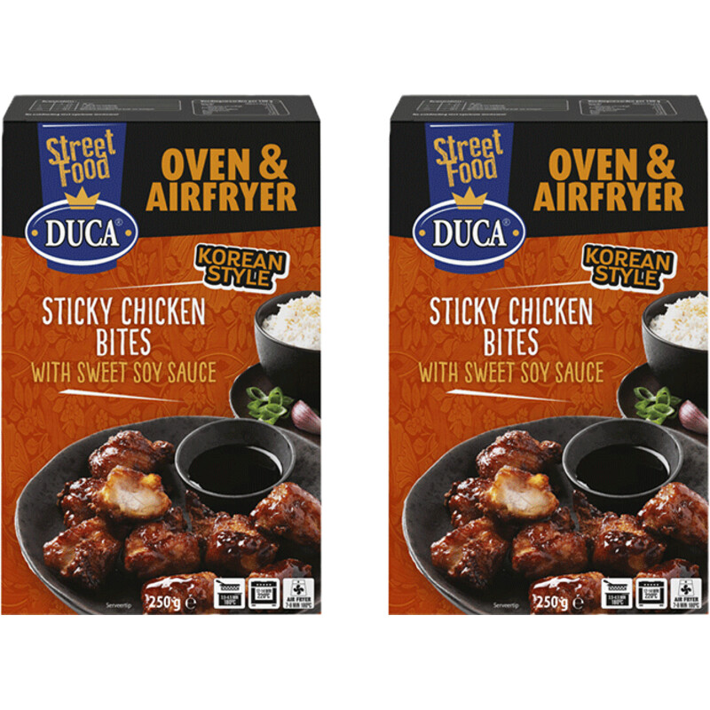 Een afbeelding van Duca Sticky kip bites sweet soy 2-pack