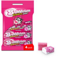 Een afbeelding van Bubblicious Strawberry splash kauwgom 4-pack