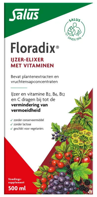 Vloeibaar ijzer-elixir met vitamines