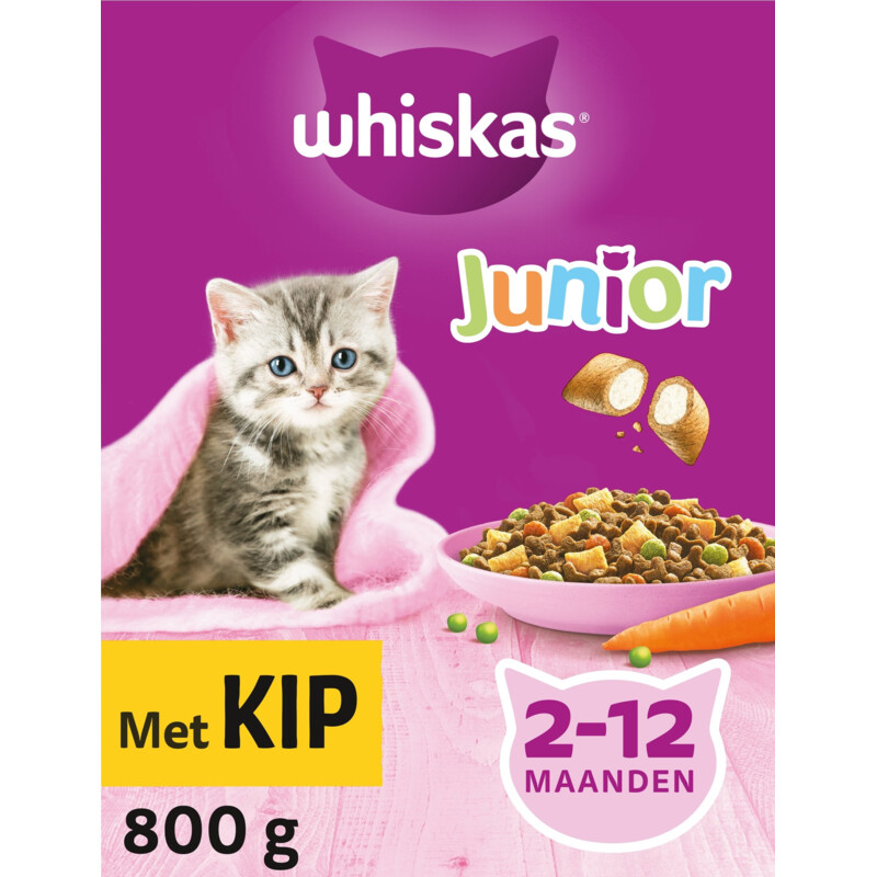 Een afbeelding van Whiskas Brokken junior met kip 2-12 maanden