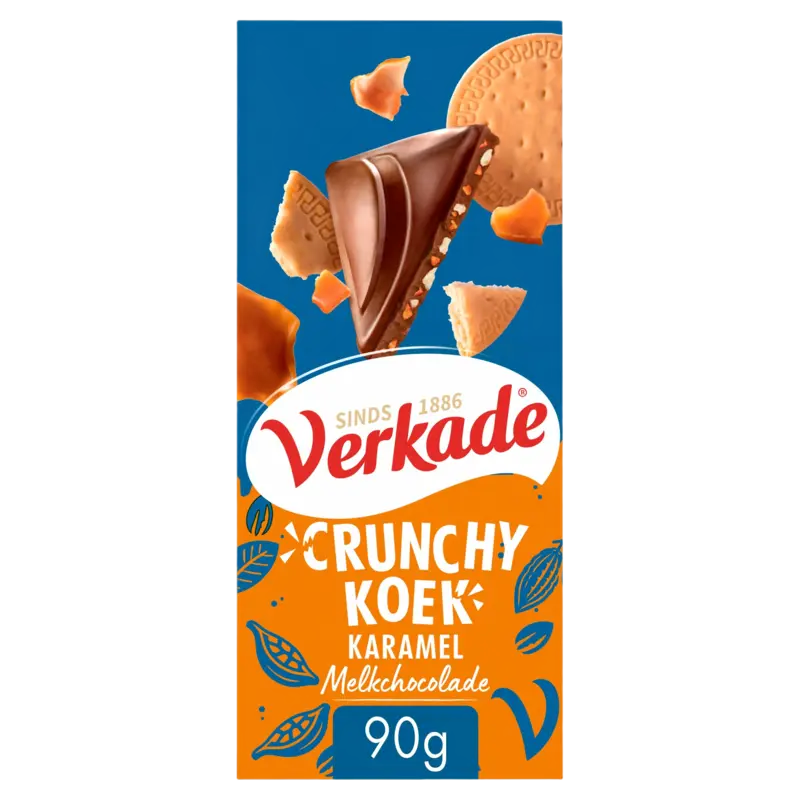 Crunchy koek karamel melkchocoladereep