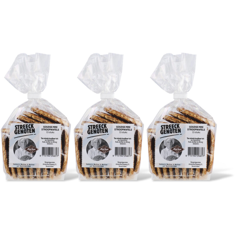 Streeckgenoten Goudse mini stroopwafels 3-pack