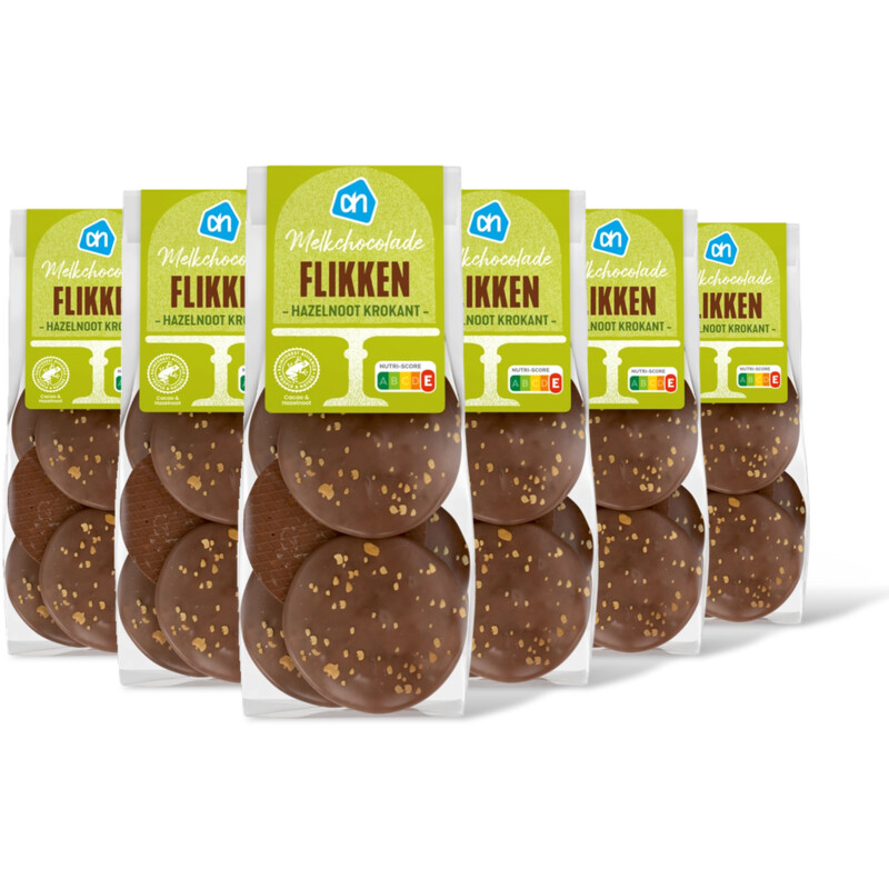 AH Flikken mlkchocola hazelnoot krokant 6pk