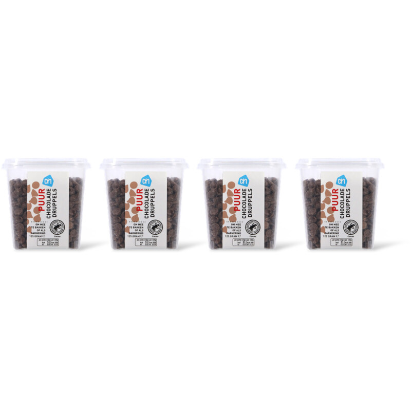 AH Puur chocolade druppels 4-pack