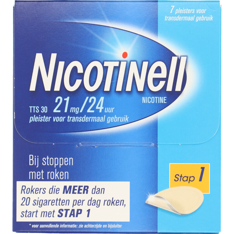 Een afbeelding van Nicotinell Nicotine pleister 21mg stap 1