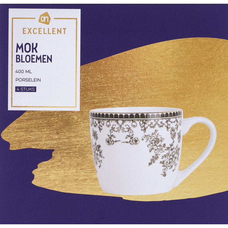 Een afbeelding van AH Excellent Mok bloemen 400ml