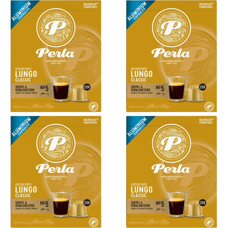 Een afbeelding van Perla Huisblends Lungo classic capsules 4-pack