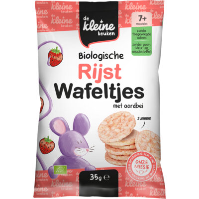 pdp-image-De Kleine Keuken Biologische rijstwafeltjes aardbei 7m+