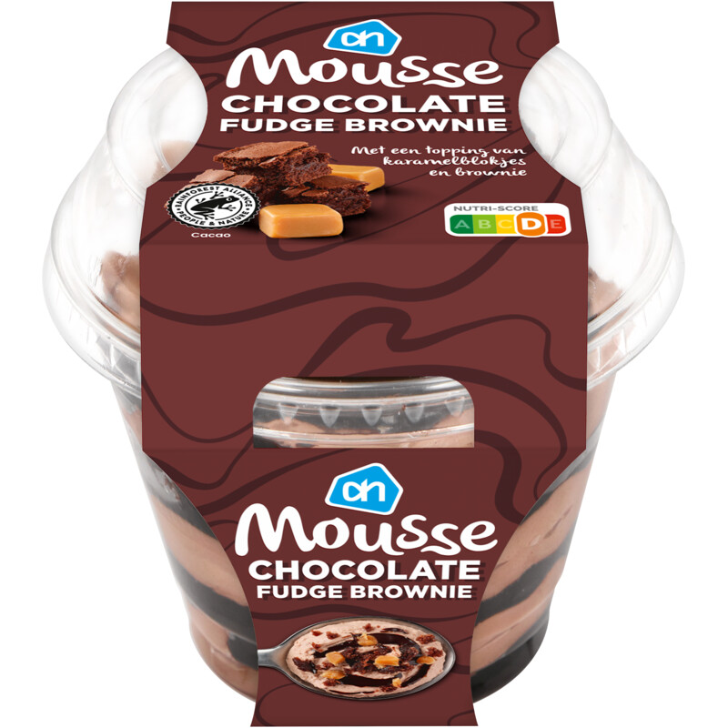 Een afbeelding van AH Mousse chocolate fudge brownie