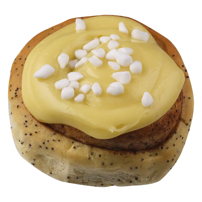 AH Topped bun lemon poppy meringue
