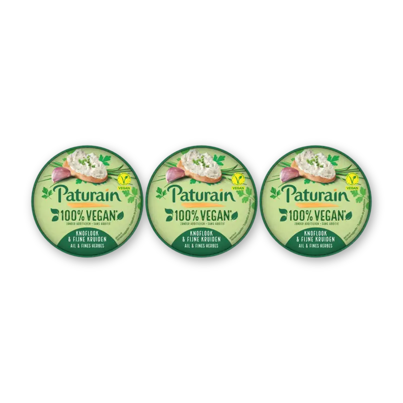 Paturain Knoflook & fijne kruiden vegan 3-pack
