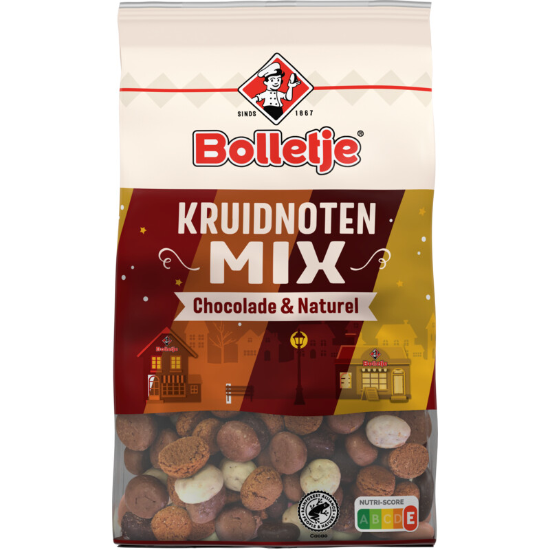Een afbeelding van Bolletje Kruidnoten mix zakje gemengde chocolade
