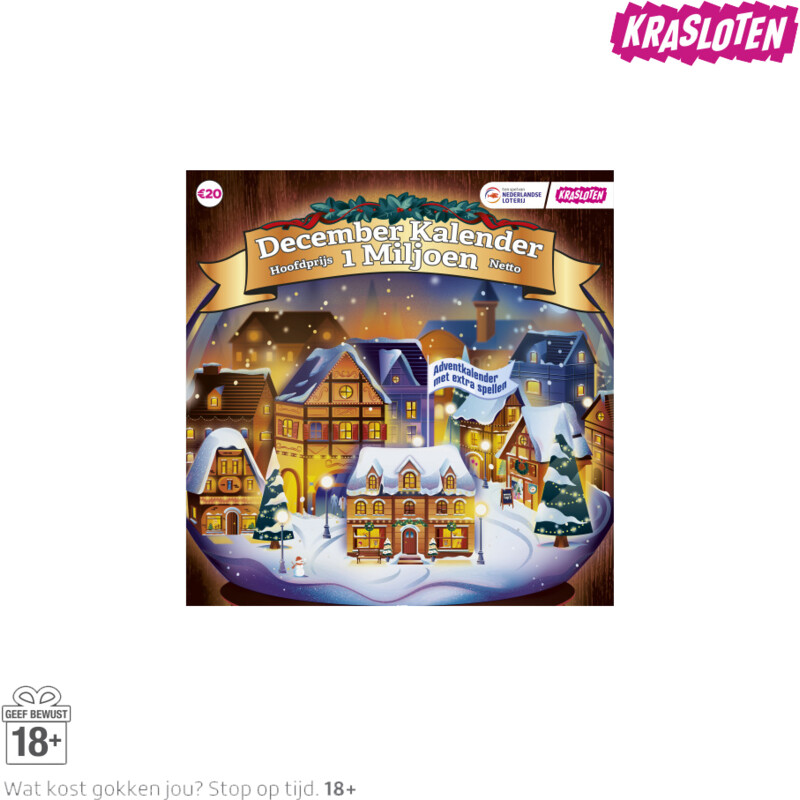 Een afbeelding van Kraslot December kalender 20 euro