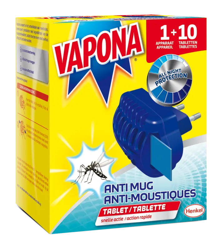 Vapona Anti mug apparaat & tabletten bel