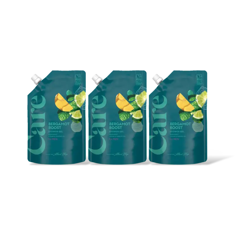 Care Bergamot boost shower gel refill 3-pack