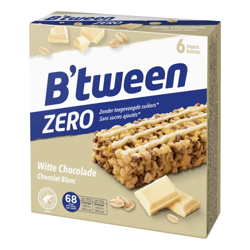 Hero B'tween mueslireep zero witte chocolade bestellen | Albert Heijn