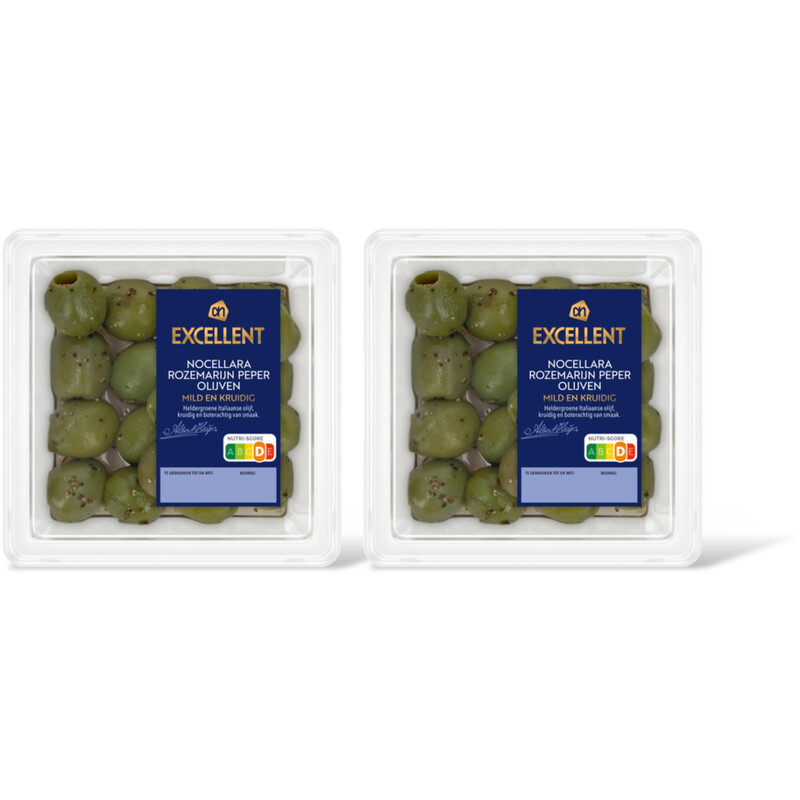 AH Excellent Nocellara rozemarijn peper olijven 2-pck