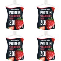 Een afbeelding van Melkunie Protein aardbei yoghurt 4-pack