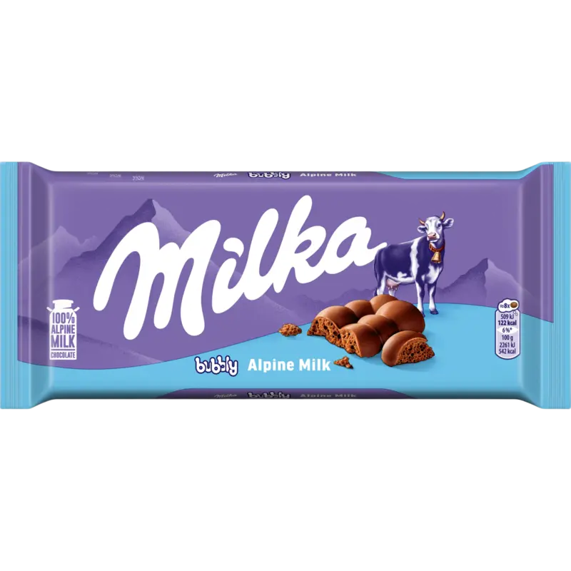 Chocoladereep bubbly alpenmelk