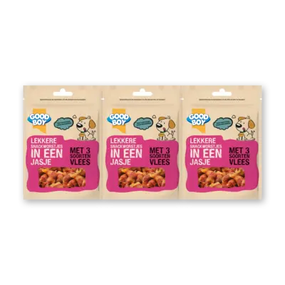 pdp-image-Good boy Lekkere snackworstjes in jasje 3-pack