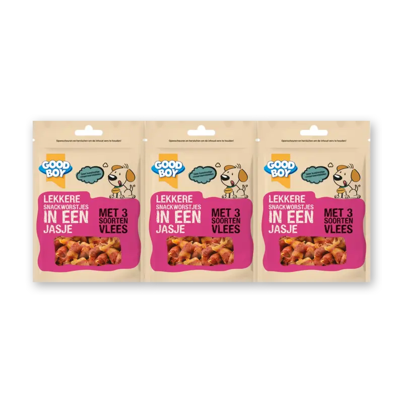 Good boy Lekkere snackworstjes in jasje 3-pack