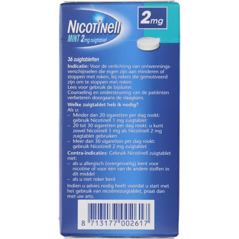 Een afbeelding van Nicotinell Mint nicotine zuigtablet 2mg