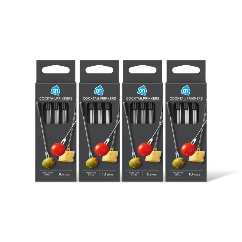 AH Cocktailprikkers roestvrijstaal 4-pack