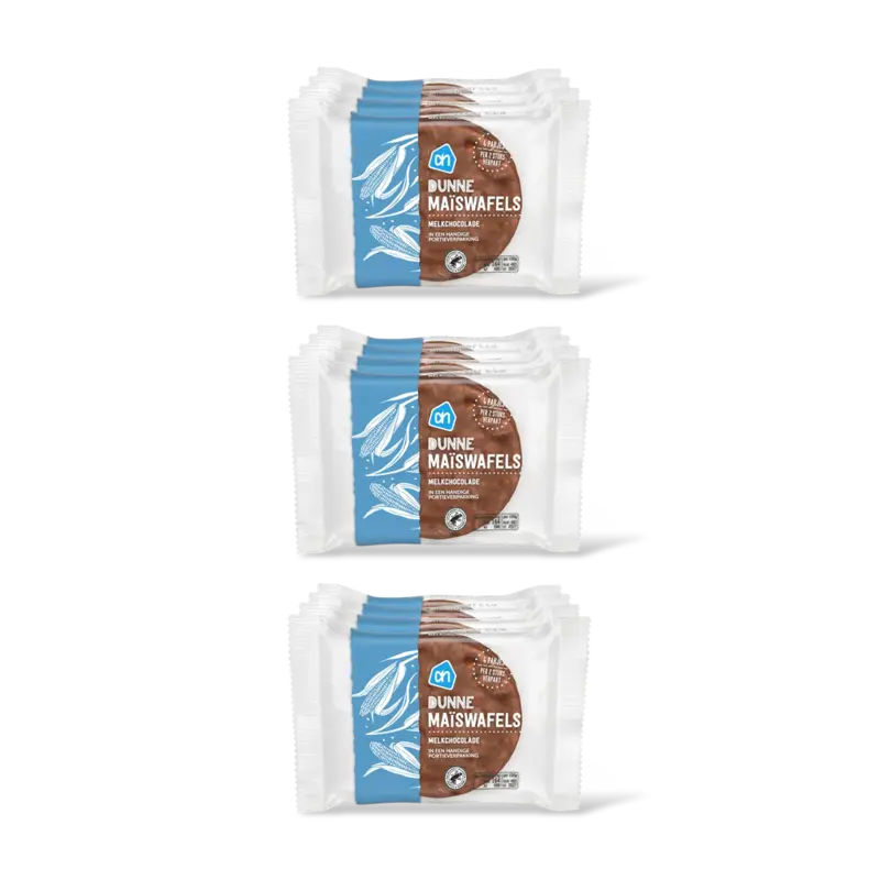 Dunne maiswafels melkchocolade 4x 3-pack