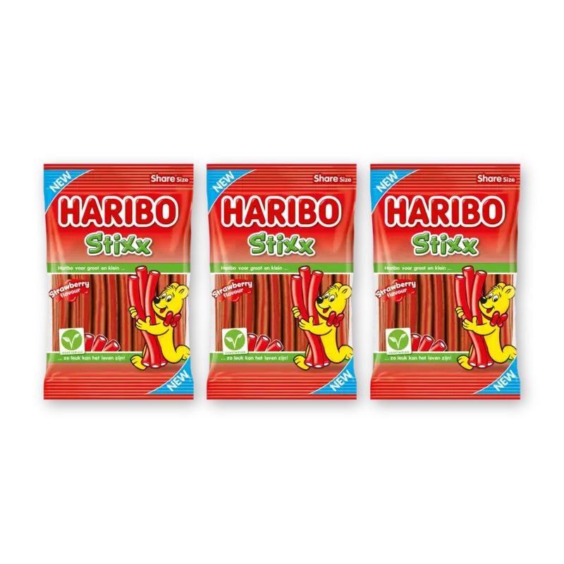 Haribo Stixx strawberry 3-pack