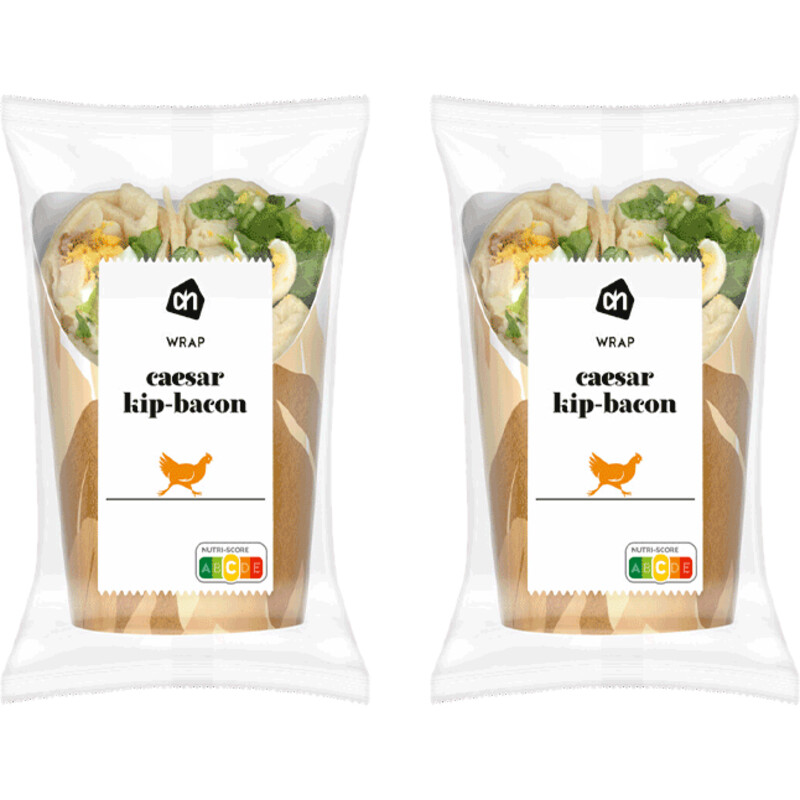Een afbeelding van AH Wrap caesar kip bacon 2-pack