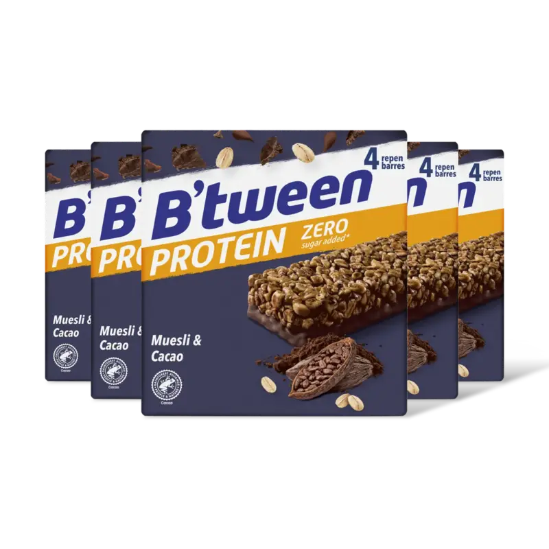 Hero B'tween protein zero muesli & cacao 5-pk