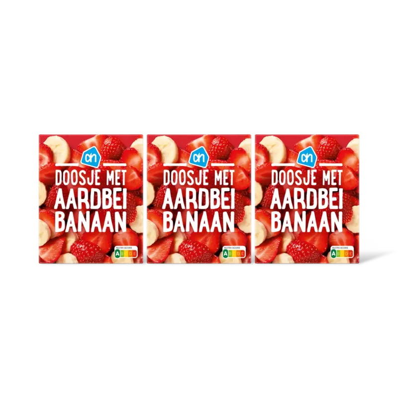 Doosje met aardbei banaan 3-pack