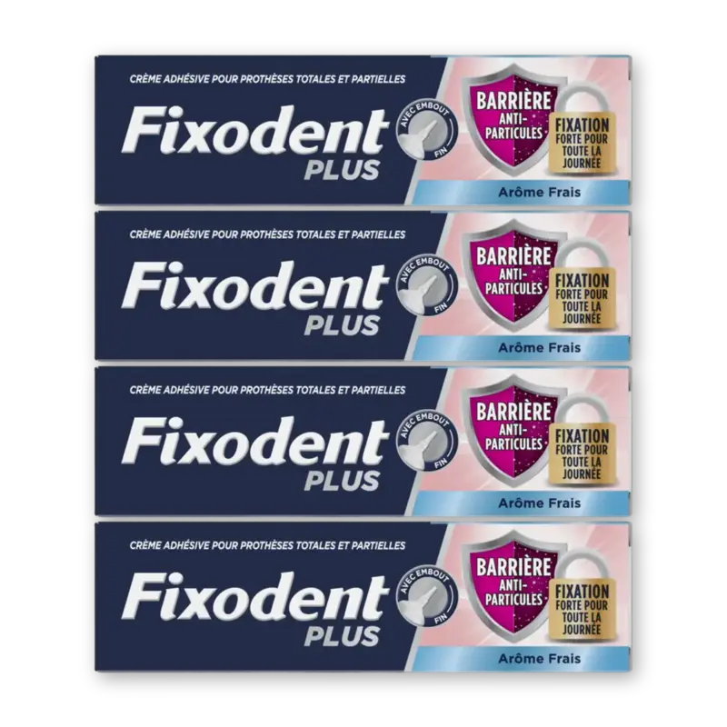 Fixodent Plus kleefpasta duo bescherming 4-pack