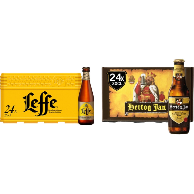 Een afbeelding van Hertog Jan & Leffe Blond krat pakket