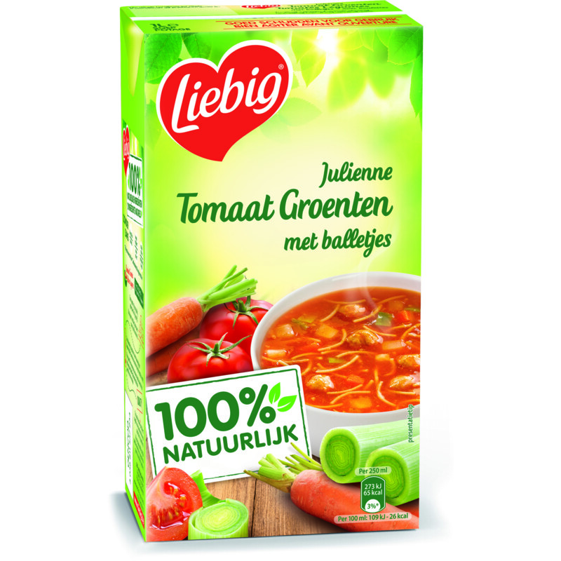 Een afbeelding van Liebig Tomaten groentensoep met balletjes bel